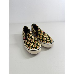 Buc-ees Beaver Logo Print Black Canvas Slip On Shoes Kids Size 4Y 6W
