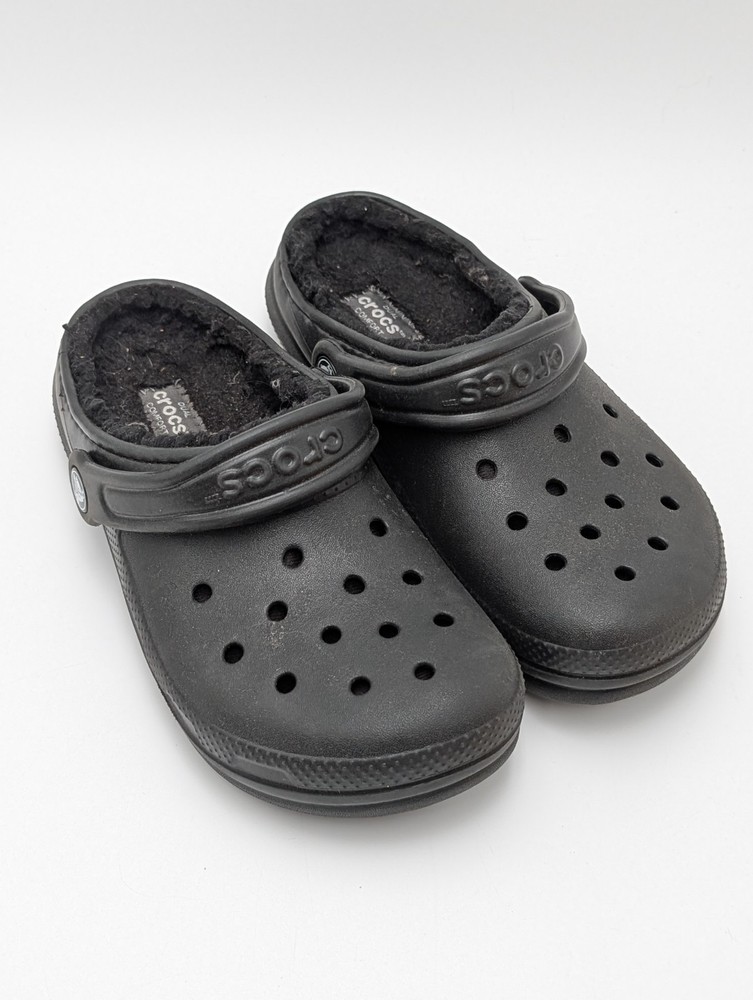 Unisex Child Size C13 – Crocs Classic Lined Clog Black/Black