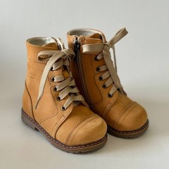 Kids Camel Yellow Nubuck Leather Boots–Size EU 23 (US 6.5 / UK 6 / AU 6.5, 15 sm
