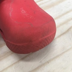 Crocs Shoes Children 6 Mickey Mule Clogs Red Slip On Perforated Closed Toe Flats