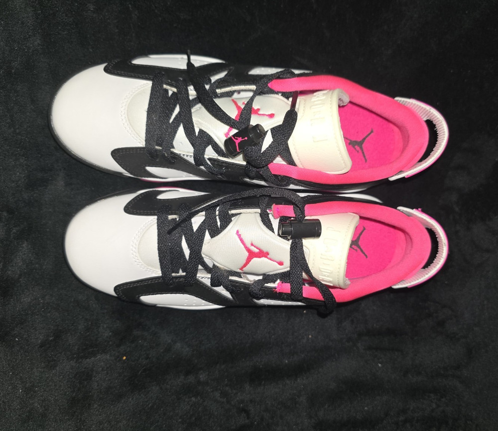 Jordan 7 Kids Sneaker US 6Y White Black Pink Mid Top Lace-Up Leather