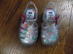 Juju for Joules Sparkle Silver Blue Toddler Jelly Shoes Sandals Closed Toe sz 6