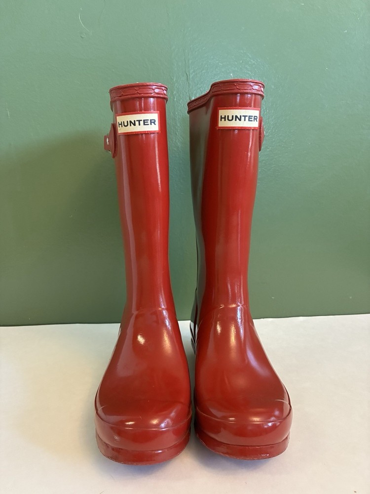 Hunter Kids Original Kids‘ Gloss Rain Boot Kid Big Kid Military Red 4 US 34 EU