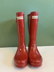Hunter Kids Original Kids‘ Gloss Rain Boot Kid Big Kid Military Red 4 US 34 EU
