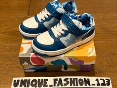 A Bathing Ape Bape Sta #2 Kids Blue Camo White Navy US 10k UK 9.5k EU 27 16cm