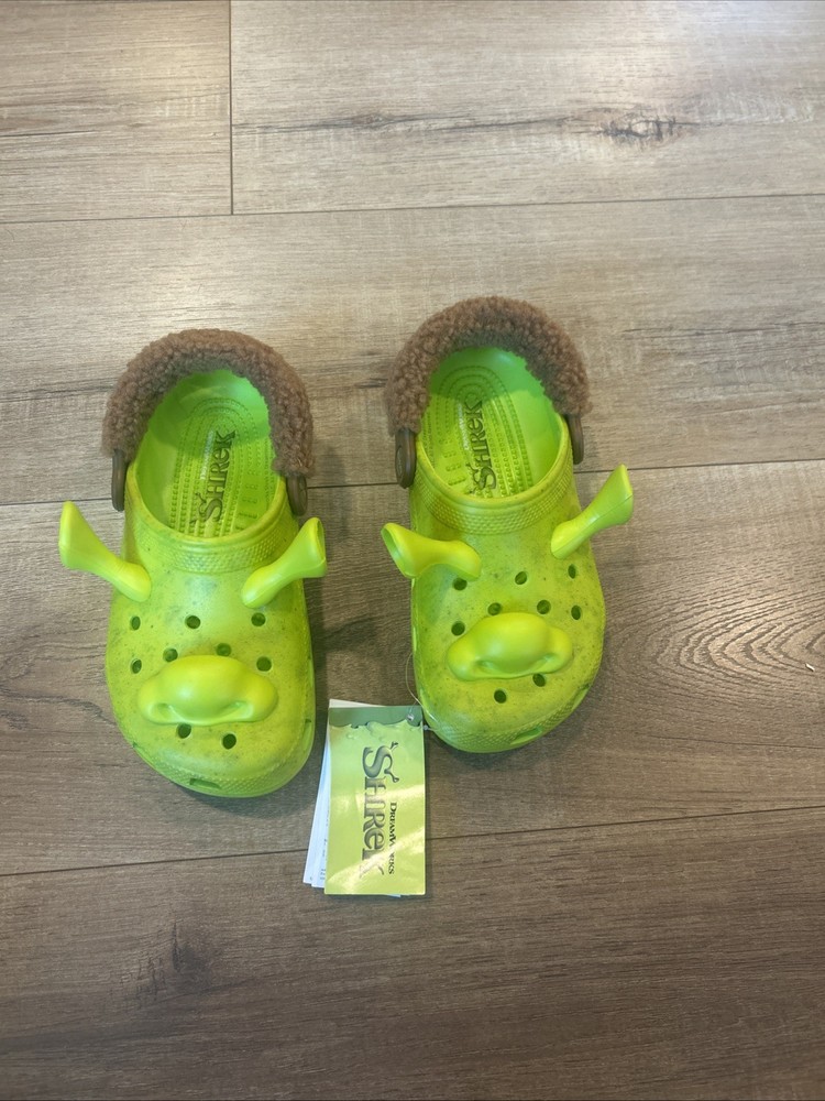New Crocs Shrek Toddlers Size J2 Classic Clog Green Dreamworks Movie Slip-On