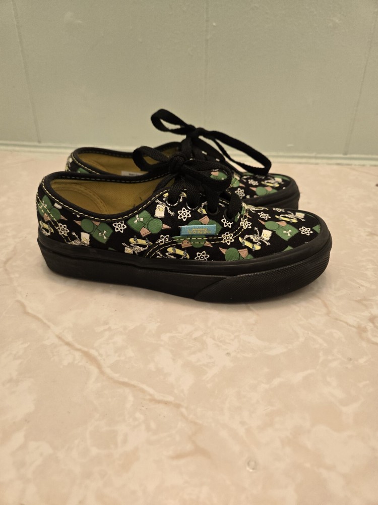 VANS x THE SIMPSONS Glow In The Dark Bart Skateboarding Sneaker Kids Sz 12.5