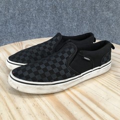 Vans Checkerboard Classic Slip On Sneaker Shoes Youth 7 Canvas Black 721356