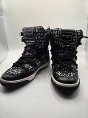 Balmain Black High Top Sneaker Shoe kid junior size 1.5 Leather