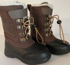 Eddie Bauer Kids 7 Duck Boots Winter Snow Fleece Lined Lace Up