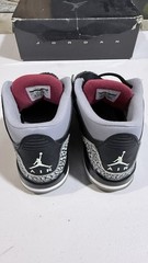 Jordan Air Jordan 3 Black Cement Elephant Print Leather Mid Top 7Y 398614-010