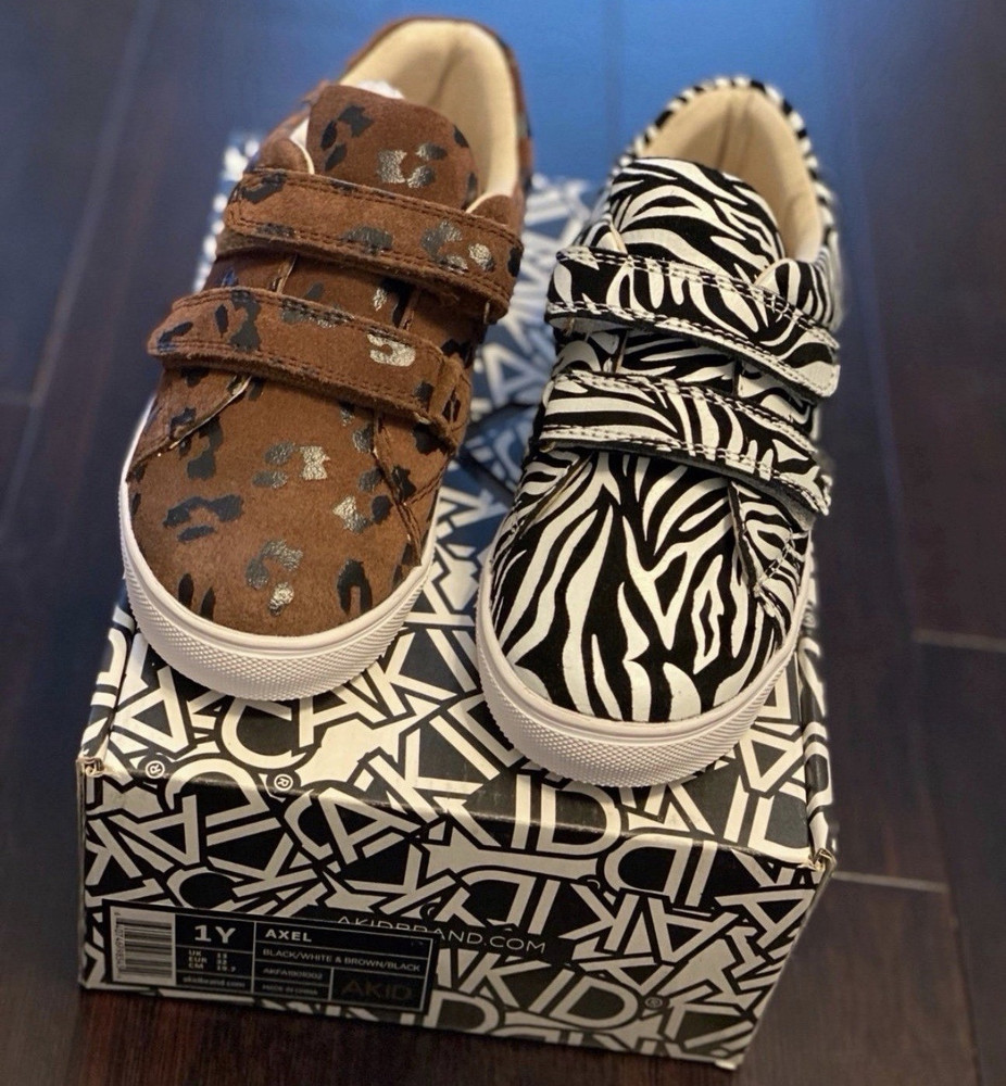 AKID Axel Unisex Kids 1Y Hook & Loop Low Top Animal Print Sneakers