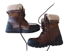 UGG Kids Boots Leather Shearling Lace Up BUTTE II CWR Girl Boy Size 2 Waterproof