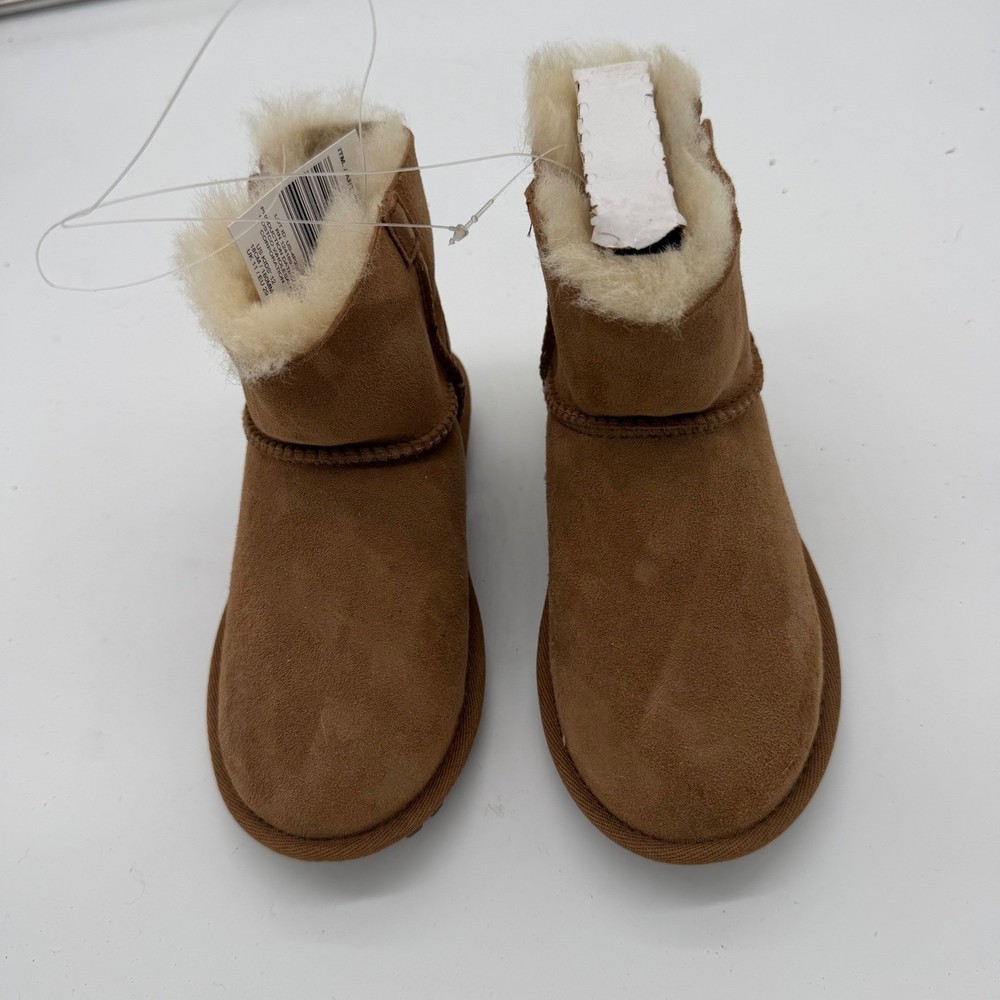 Kirkland Signature Kids Shearling Boots Chestnut Brown Suede Size 12 7771011