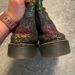 Dr Martens 1460 Pascal J Rainbow Crocodile Metallic Suede Boots Youth Kids 3