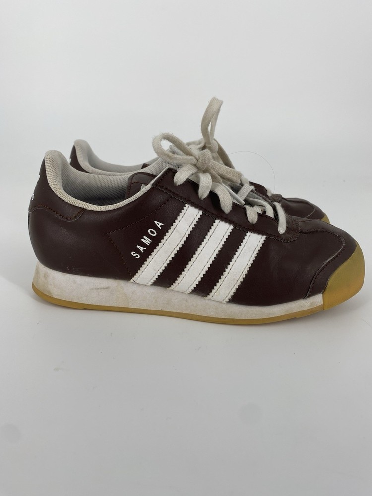 Adidas Samoa Brown White Leather Lifestyle Casual Shoes Sneakers Youth Size 2.5