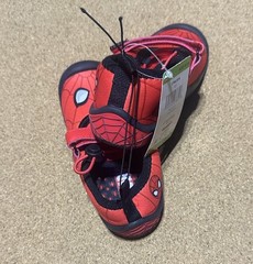 Marvel Spider-Man Hook & Loop Red/Black Unisex Kids Sneakers US 9/10