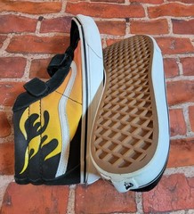 Vans Sk8-Mid Reissue V Flame Black Yellow Kids Size 7 Juniors Sneakers Have Wear