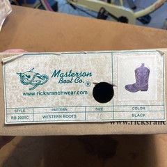 Masterson Boot Co. Kids Black Leather Western Mid-Calf Boots Size 10 M RB2001C