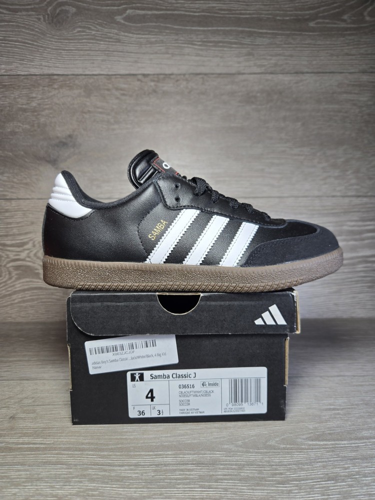 Adidas Samba Classic J Core Black / White Size 4 Youth / 5 Womens New 036516