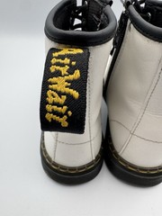 Dr Martens Zavala J White Leather Boots Youth Size 5L – 4M Lace/Zip Gum Bottom