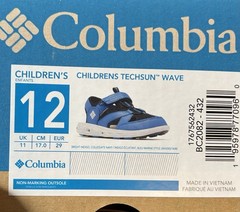 Columbia Children’s Techsun Wave Sandals Blue Kids Size 12