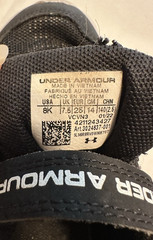 Under Armour Assert 9 AC Youth Running Shoes Sz 8K Black Hook & Loop Sports