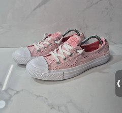 Converse All Star Low Top Pink Eyelet Lace-Up Sneakers US 10 EU 41.5