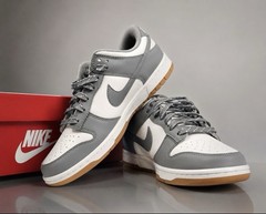 Nike Dunk Low GS Gray/White Gum Rubber Sole Leather Sneakers US 6Y