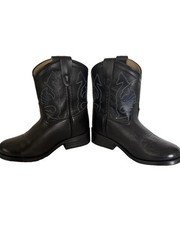 Masterson Boot Co. Children’s Black Leather Western Ankle Pull-On Boots sz 7