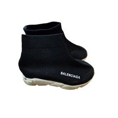 Balenciaga Toddler Sock Sneakers Black Logo Slip On Kids Shoes Size 21