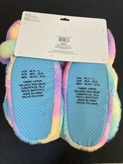 Peeps Slippers and Headband Set Fluffy Rainbow Kids Size 13/1