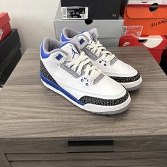Nike Air Jordan 3 Retro Size 5Y Racer Blue White Youth Shoes