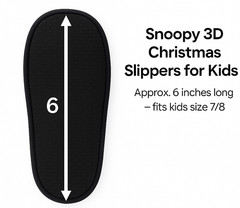 Peanuts Snoopy 3D Christmas Scuff Slippers Toddler 7/8 Plush Santa Slip-Ons New
