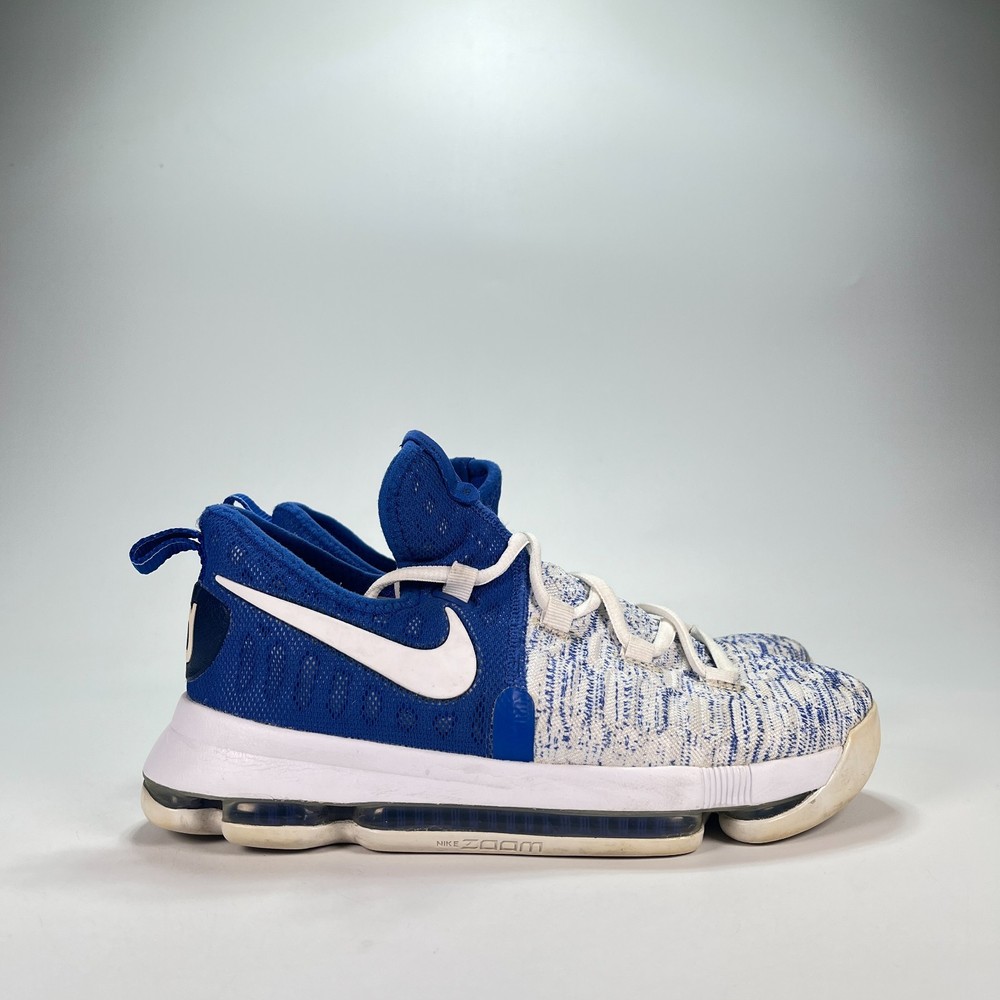 Nike Zoom KD 9 Blue White Athletic Basketball Shoes 855908-411 Youth Size 5.5Y