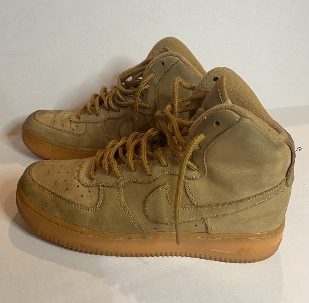 Nike Air Force 1 Youth Boy Size 6.5 6.5Y High Flax Wheat Style # 922066-203