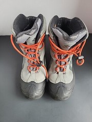 Columbia Bugaboot Plus IV Gray Leather Lace Up Waterproof Hiking Boots Youth 5