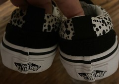 Vans Asher Dalmatian Black White Size 12 Youth EUC