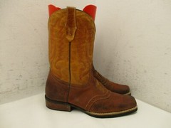 Caballo Dorado Youth Mexican Size 23.5 Brown Leather Western Boots Square Toe