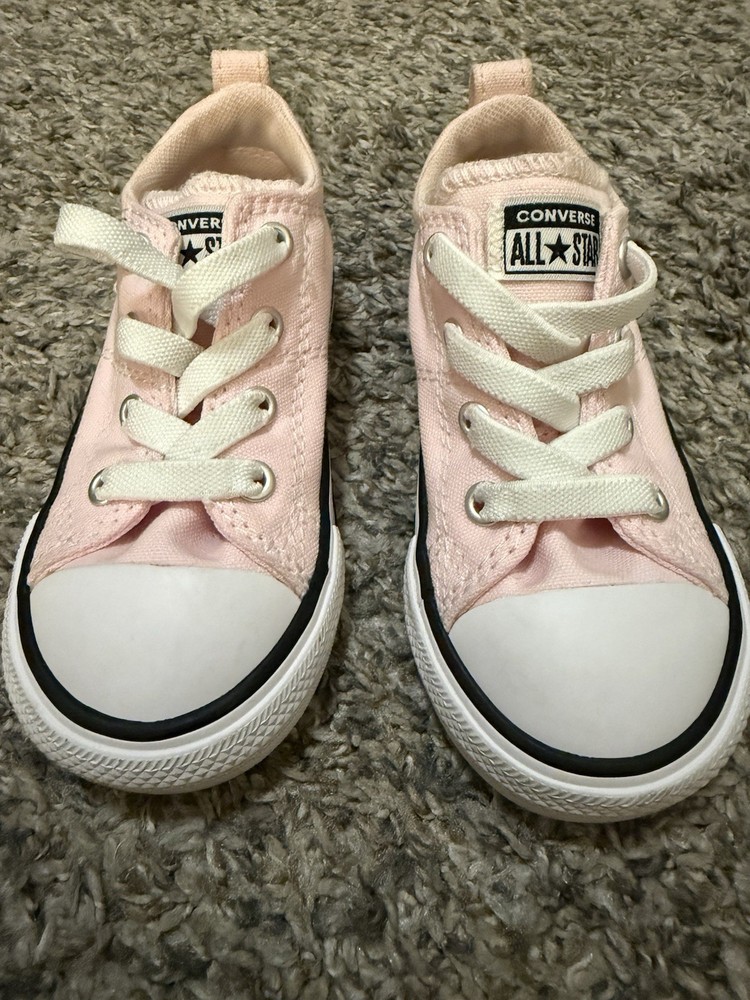 Converse All Star Pink/White Canvas Low Top Lace Up Sneakers Unisex Kids 7