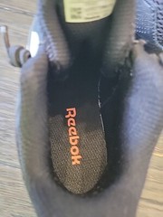 Reebok Youth More Buckets Baseball Shoe Black/White/Orange Flare GY4496