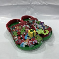 Crocs Classic Disney Parks Christmas Holiday Clog Kids US 12 Green Shoes EBS2709
