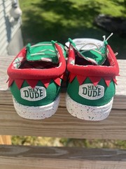 Junior Size 2 Hey Dude Wally Holiday Elf shoes *NWT*
