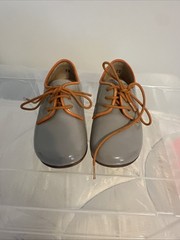Kids Grey Lace Shoe Size 22 Patent Leather Made In Spain