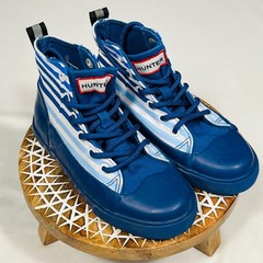 Hunter for Target Kids Blue White Striped High Top Canvas Rubber Sneakers Size 1