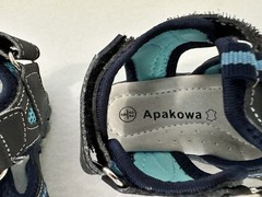 Apakowa Unisex Kids Strappy Closed Toe Sandals Hook & Loop US 6 EU 22 Toddler