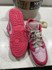 Jordan Air Jordan 1 Mid GS Pink/Light Pink Leather Mid-Top Sneakers 6Y