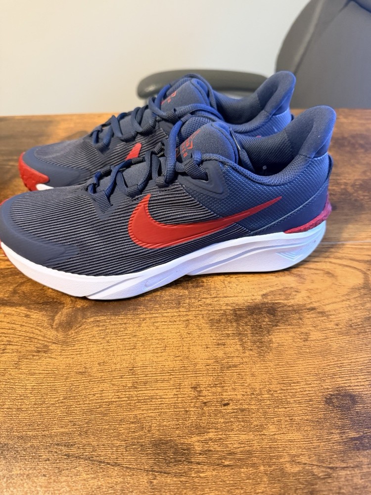 Nike Star Runner 4 NN (GS) Mesh Low Top Lace-Up Sneakers Blue/Red 6.5Y 39