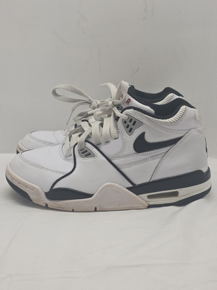 Nike Air Flight 89 GS White/Black-Wolf Grey Kids Shoes HF0406 102 Size 5Y
