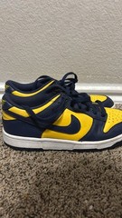 Nike Dunk Low Yellow/Blue Leather Low Top Sneaker Youth 6Y CW1590-700
